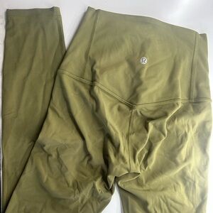 Lululemon Unlimited HR tight 25". Yellow/green color, size 2.